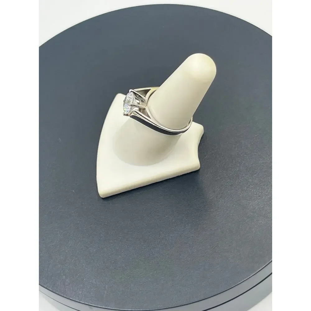 Domonique Women's Sterling Silver 925 Cubic Zirconia DQ CZ Solitaire Ring Sz 7.5